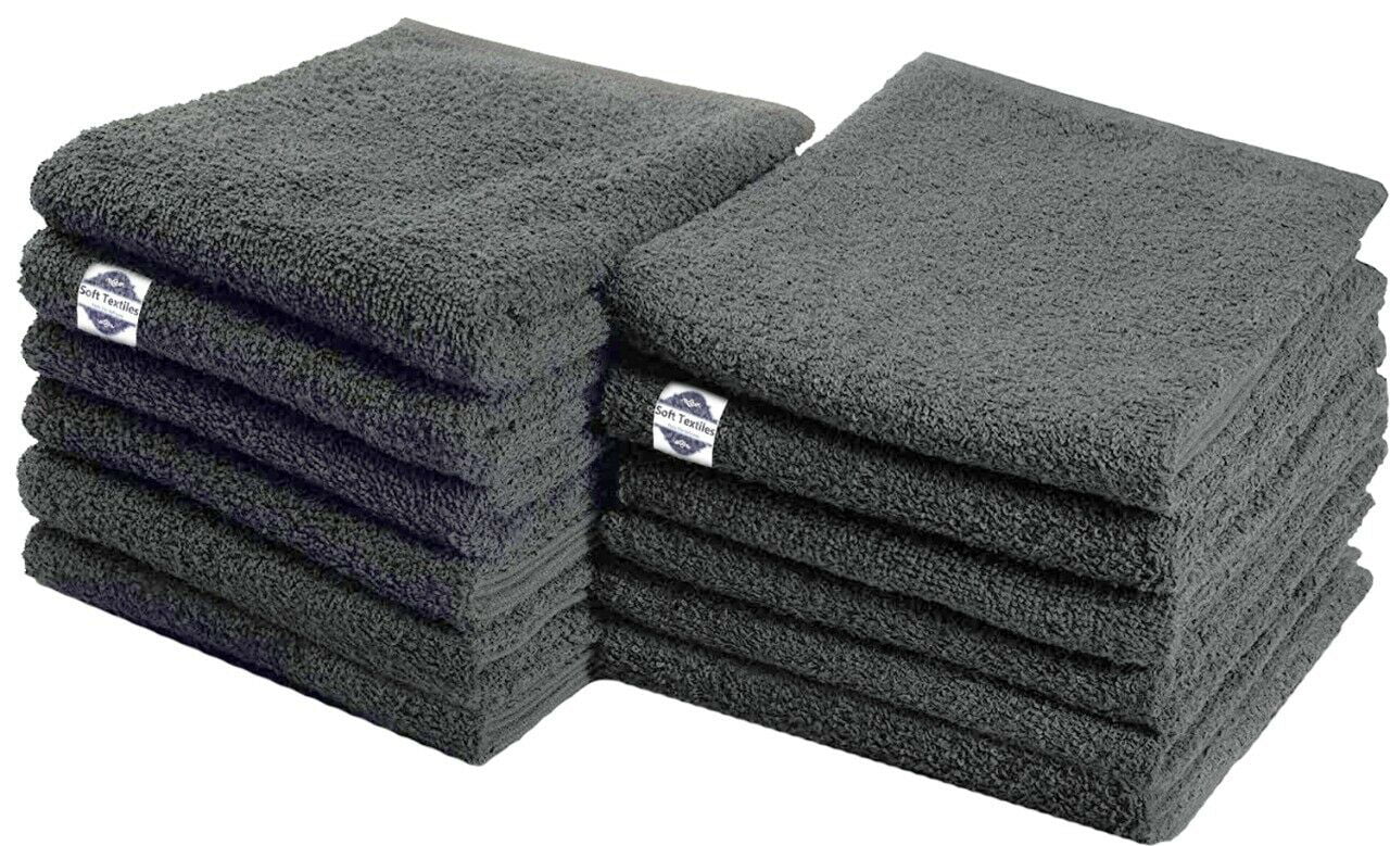 24 new white 16x27 blend terry hand towels salon/gym/hotel/taninng/janitorial 