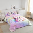 thumbnail image 3 of Erosebridal Initial Letter G Comforter Sets Twin Size, Dreamy Unicorn Comforters & Duvets, Glitter Stars Decor, Reversible 2pcs, 3 of 7