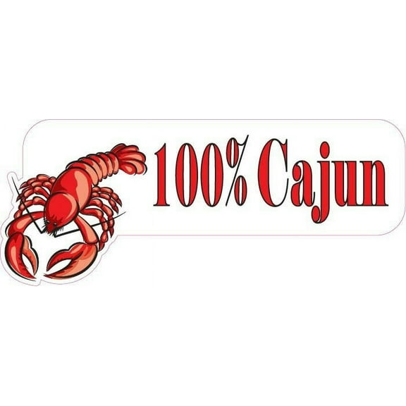 10inx4in 100% Cajun Crawfish Bumper Sticker Decal Vinyl Car Window Stickers Decals