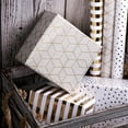 thumbnail image 2 of HOMERAL Birthday Wrapping Paper Roll - Mini Roll - 17 inch x 120 inch Per roll - White & Gold Foil Design (42.3 sq.ft.ttl), 2 of 8