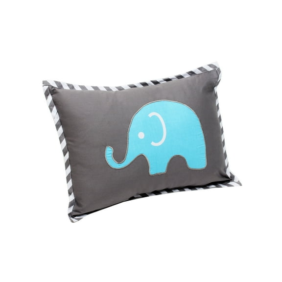 Decorative Pillow, Elephants Aqua/Lime/Grey