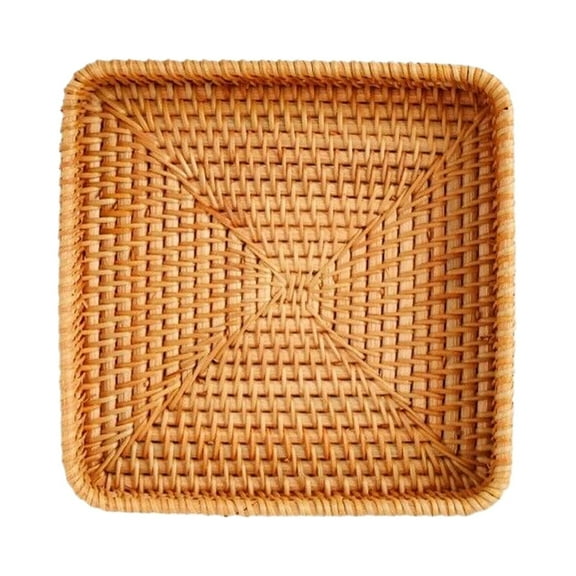 MOQIN Rattan Serving Tray,Decorative Woven Tray Rectangle,Wicker Storage Basket for Organizing,Natural Basket Tray Decorative Basket Woven Tray for Home Decor Bathroom Kitchen Counter