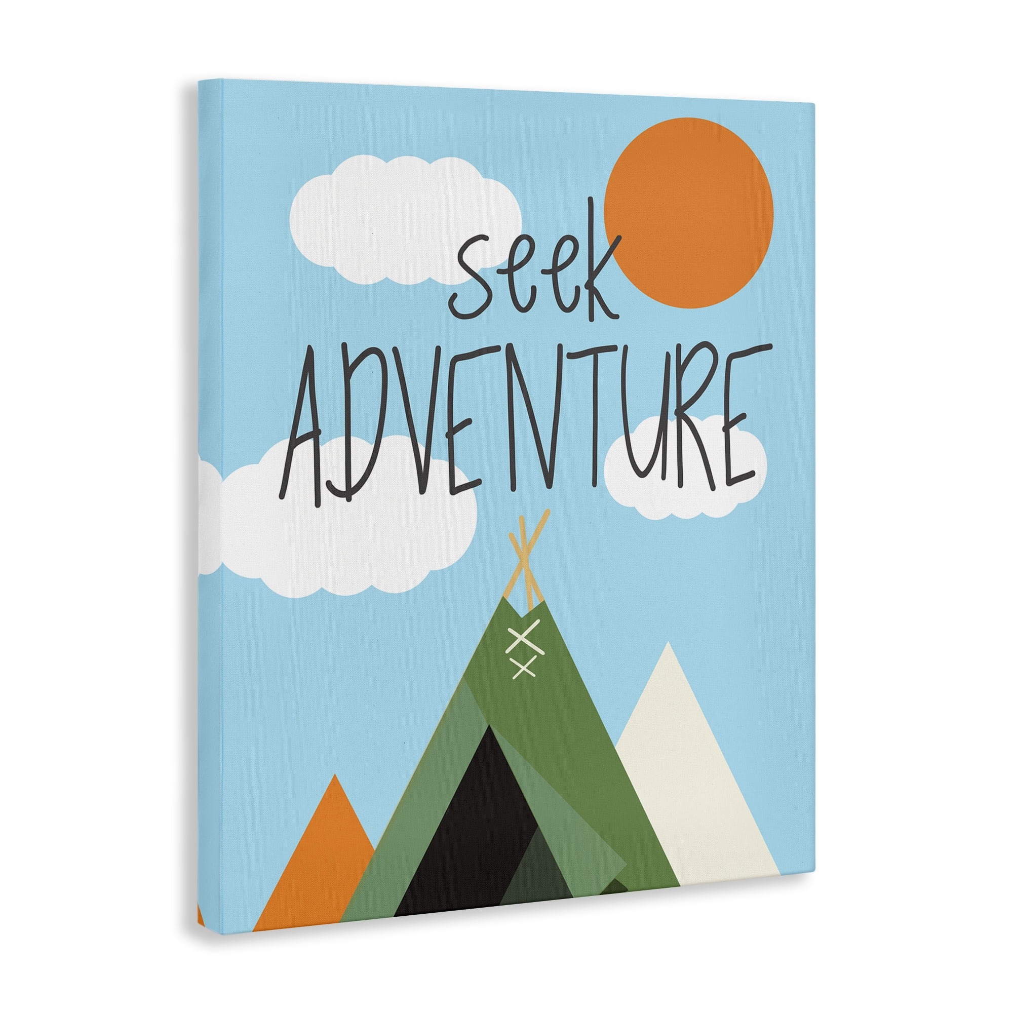 Stupell Industries Seek Adventure with Tent Text & Numbers Painting Wrapped Canvas Art Print Wall Art, 16 x 20