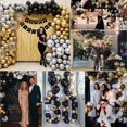 thumbnail image 3 of AYUQI Black Gold Birthday Decoration for Women Men, Black Gold Balloons Birthday Supplies with Happy Birthday Banner, Paper Pompom, Curtain Foil Tablecloth for 1th 18th 21th 30th 40th 50th Birthday, 3 of 7