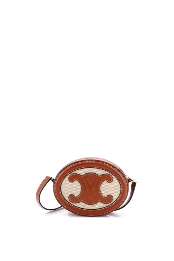 Pre-Owned Triomphe Oval Crossbody Bag Canvas and Leather By Rebag