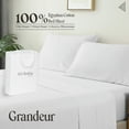 thumbnail image 3 of SGI Bedding 1000 TC Egyptian Cotton Bed Sheet Set - King Size Sheets 1000 Count Sheets for King Size Bed - Soft, Durable Sheets Cotton Sheets in 1000 TC 18" Deep White, 3 of 7