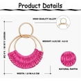 thumbnail image 5 of Raffia Hoop Earrings for Women Girls Fun Boho Summer Beach Earrings Lightweight Handmade Straw Wicker Rattan Dangle Earrings Statement Geometric Round Drop Earrings, 5 of 5