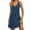 Navy #2, variant on Women Dresses Party Elegant Stripe Print Loose Sleeveless V Neck Dress With Pocket for Special Occasions Summer Spring