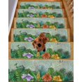 thumbnail image 2 of Tropical Plant Colorful Floral Stair Treads for Wooden Steps Indoor Runner Rug Carpet, Fern Print Summer Birds 4 Pieces Peel and Stick Staircase Step Treads Covers Washable Throw Door Mats, 30"x8", 2 of 5