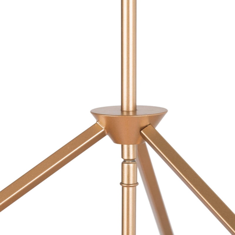 LNC 6-Light Gold Geometric Cube Cage Chandelier