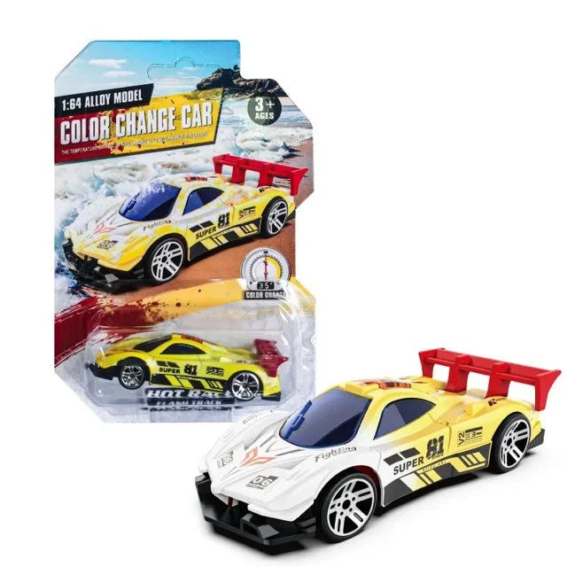 1:64 Temperature Sensitive Color Changing Magic Car Inertia Pull Back Alloy Racing Cars Crash-Resistant Toys Boy Birthday Gift E