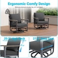 thumbnail image 2 of Muphyers 7 Pcs Aluminum Swivel Rocking Chair Set, Patio Furniture Set with 55000 BTU 2-in-1 Fire Pit Table, Wide Seat 5.1" Thick Cushion Outdoor Conversation Set for Deck Porch Poolside,Dark Gray, 2 of 7
