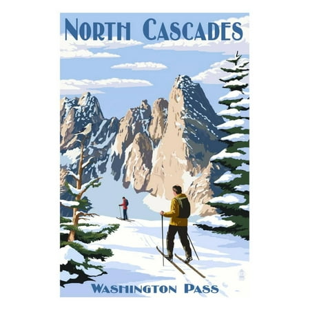 North Cascades, Washington - Cross Country Skiing Print Wall Art By Lantern