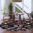 thumbnail image 3 of Round Rug 5Ft Washable Non-Slip, Spring Flowers Circle Area Rugs for Living Room Bedroom, Watercolor Floral Vintage Black Indoor Floor Mats Carpet Runner for Home Decor Aesthetic, 3 of 8