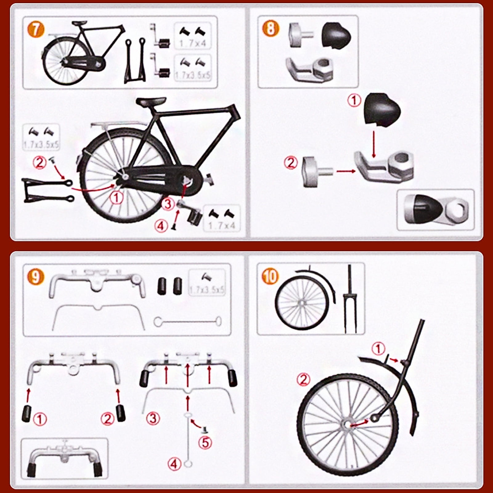 NeveLance DIY 28 big bar men's bicycle with pump metal model large collection toy green DIY bottomless sit