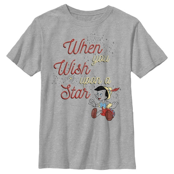 Boy's Pinocchio When You Wish Upon a Star Graphic Tee Athletic Heather X Large