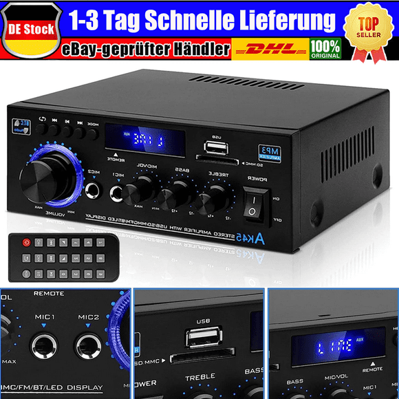 Amplifier Stereo Amplifier HIFI Digital Bluetooth FM USB Integrated Amplifier