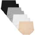 thumbnail image 6 of Loritta 7 Pack High Waist Underwear for Women Ladies Cotton Underwear Full Coverage High Waist Panties for Women ,Size S-2XL, 6 of 7