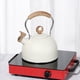 thumbnail image 1 of de de material acero inoxidable moderno, cocina de grado alimenticio de 2,5 l, de silbante para estufa de cerámica eléctrica de blanco beige DYNWAVEMX Tetera de estufa, 1 of 8