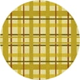 thumbnail image 1 of Ahgly Company Machine Washable Indoor Round Transitional Bold Yellow Area Rugs, 4' Round, 1 of 7