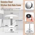 thumbnail image 2 of 2 Pcs 2 Inch Kitchen Sink Hole Cover Faucet Hole Cover Stainless Steel Kitchen Sink Tap Plate Stopper Blanking Metal Plug(Brushed Stainless Steel), 2 of 7