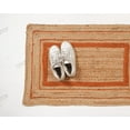 thumbnail image 2 of Rectangle Rug Natural Jute Rug Hand Braided Beige and Orange Color Scalloped Area Rug, 2 of 5