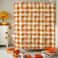 thumbnail image 3 of Fall Orange Buffalo Plaid Shower Curtain for Bathroom, Burnt Orange Gradient Waterproof Shower Curtains Washable Quick Dry with Hooks Bathtub Curtains 72x72 IN, 3 of 6
