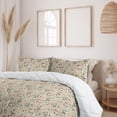 thumbnail image 2 of Ambesonne Floral Down Alternative Quilt Comforter, Autumnal Bohemian Flowers, Twin XL, Seafoam Almond and Ecru, 2 of 5