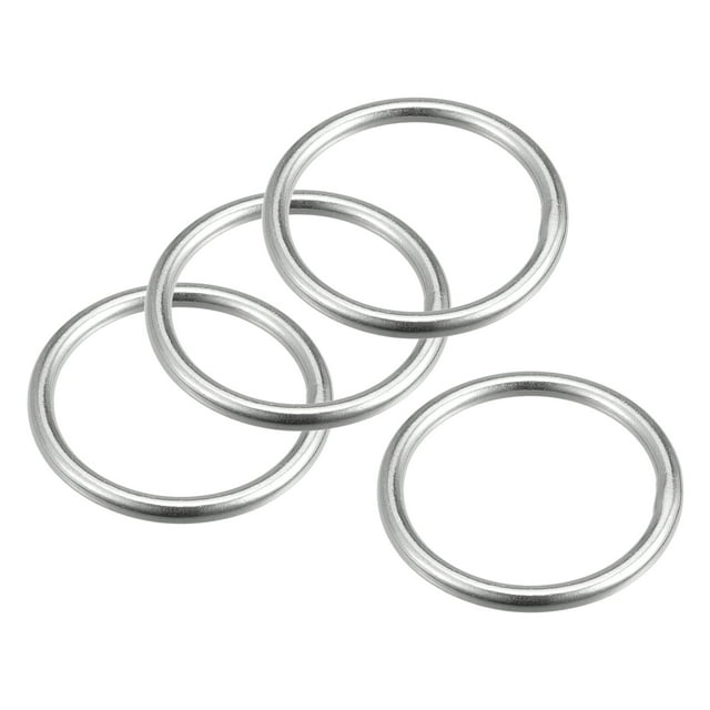 Unique Bargains 316 Acier Inoxydable Anneau Rond 35mm ID 4mm d'Épaisseur 4 Pack