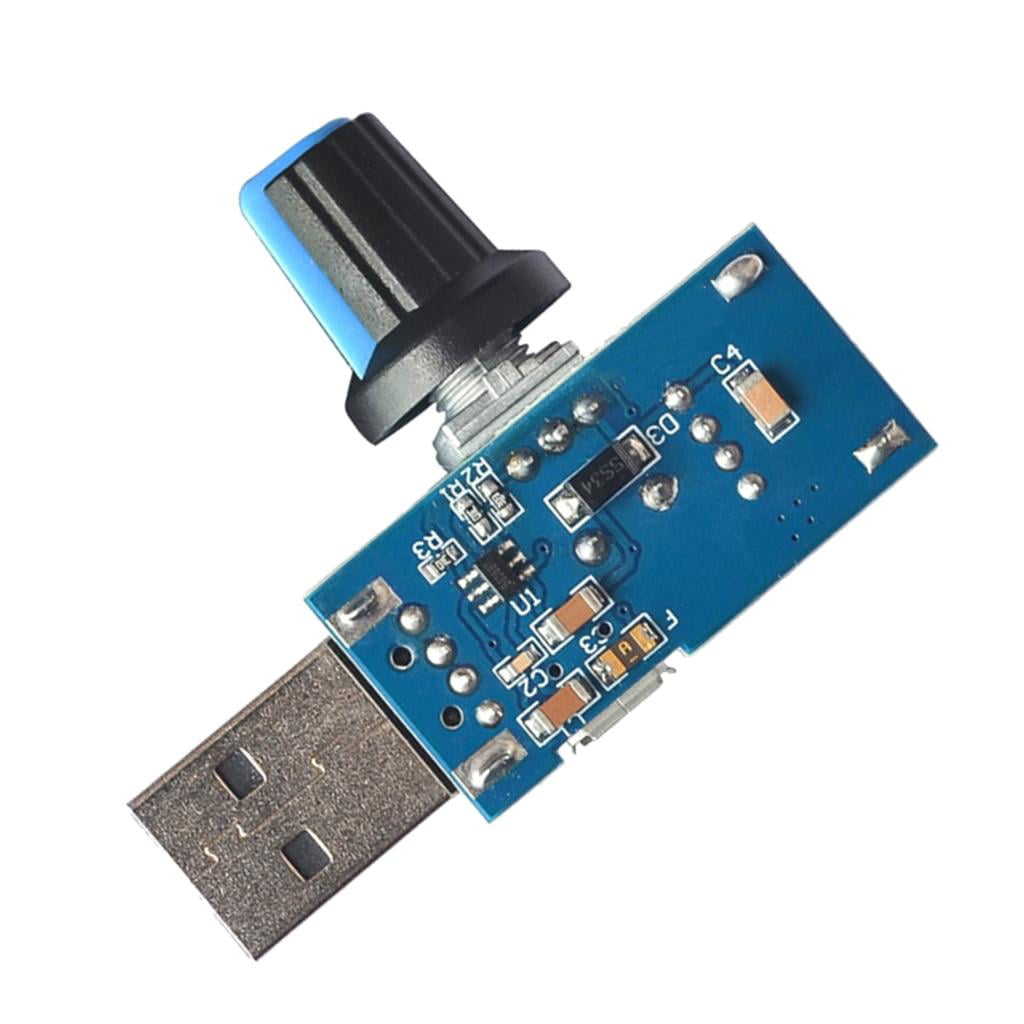 Mute USB Fan Speed Controller Stepless Volume Control Regulator DC4V-12V 