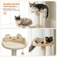 thumbnail image 4 of 63'' Cat Tree, Cat Tower for Indoor Cats with Anti-Toppling Tip , Multi-Level Kittens Pet Play House with 5 Scratching Posts, 2 Perches, Cave, 3 Pompoms, Beige, 4 of 7