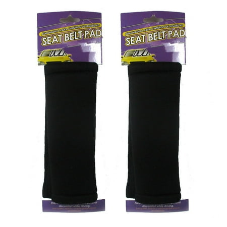 Strap Cover Set - 2Pc Black Seat Belt Pads Car Safety Soft Shoulder Strap Cover Cushion Truck Auto