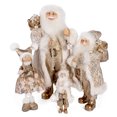 thumbnail image 5 of STP Goods Santa Claus with Gift Bag Hanging Collectible Doll 9” (22 cm) Santa Claus Christmas Figurine Holiday Décor Xmas Hanging Decoration Xmas Figure Doll Decoration Xmas Tree Ornament, Gold White, 5 of 5