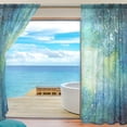 thumbnail image 4 of Splicing Pattern Watercolor Space Background Semi Sheer Curtains Window Voile Drapes Panels Treatment-55X78in for Living Room Bedroom Kids Room, 4 of 4