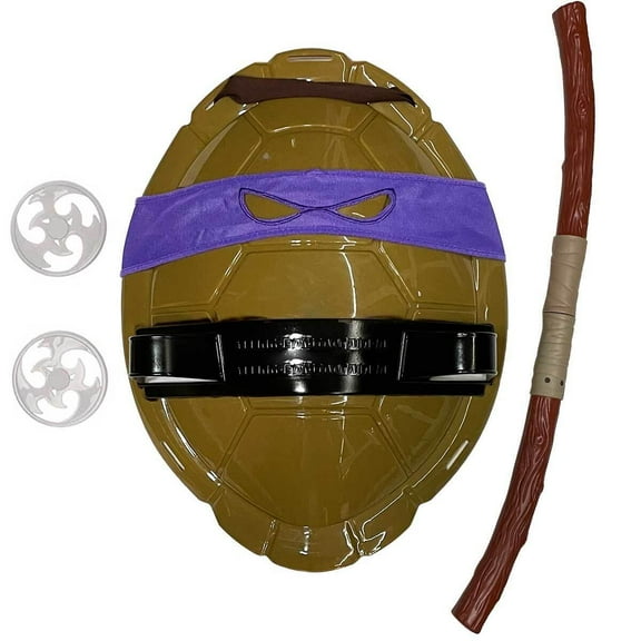 Cosplay Ninja turtle Costume Shell and weapon Superhero for Kids Boys and girls (Purple)