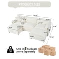 thumbnail image 5 of 109" Chenille Rustic Couch, Contemporary Sofa with DIY Combination, Modern Accent Couch with Ottomans for Living Room, Beige, 5 of 8