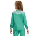 thumbnail image 2 of Aislor Girls Sequin Fringe Button Down Shirt Long Sleeve Sparkly Blouse Top Western Cowgirl Outfit Green 10, 2 of 7