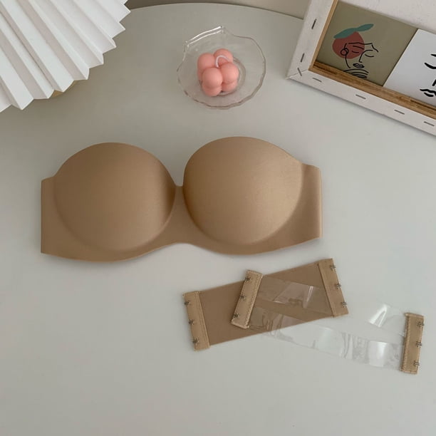 Sujetador sexy invisible sin tirantes antideslizante para vestidos de novia, hermosos parches en la espalda y el pecho, ropa interior sexy fruncida