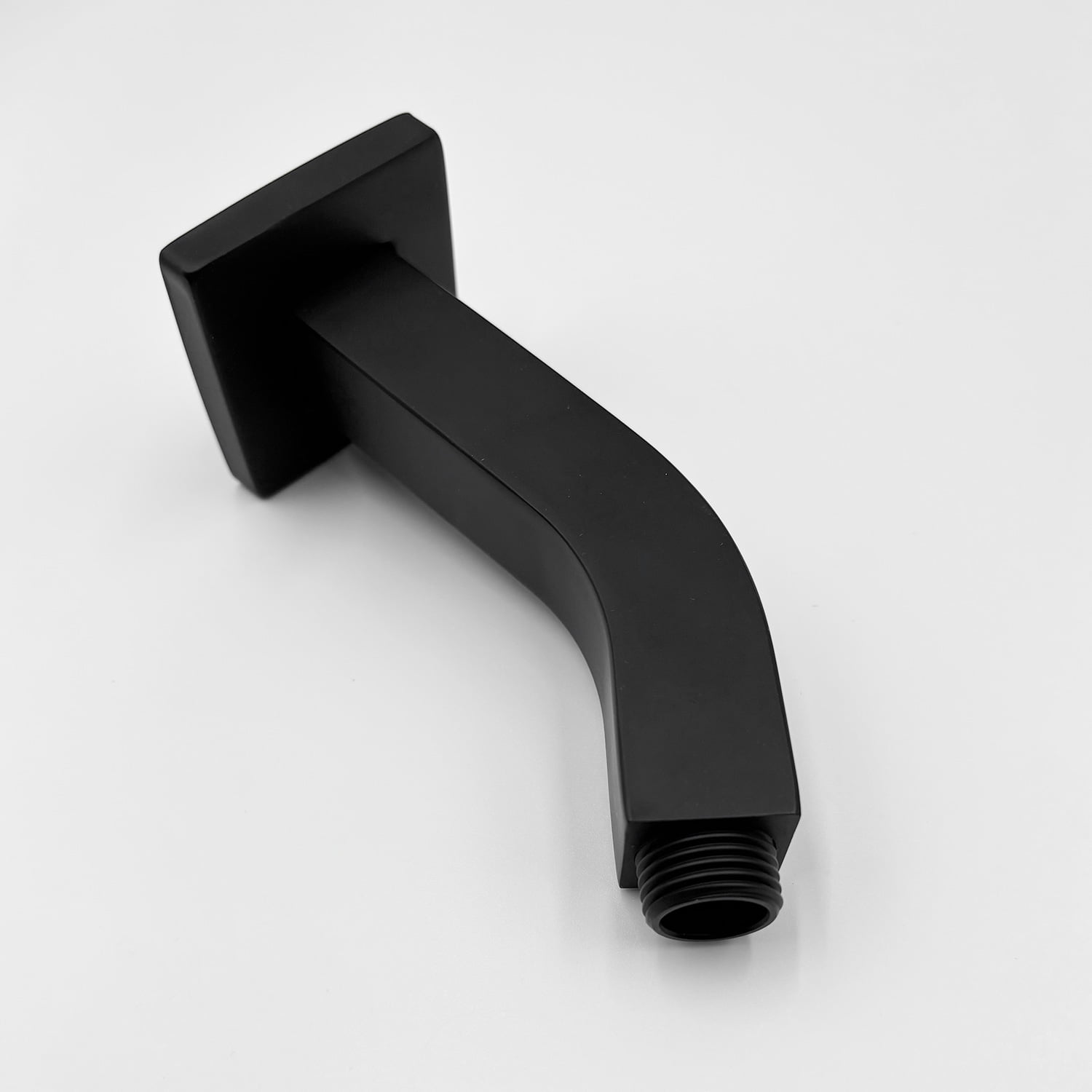 Square Shower Arm with Flange, 1/2 NPT Tapered Threads, Rain Shower Head Arm, Wall Mount Shower Extension Arm