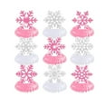 thumbnail image 1 of 9 centros de mesa de copos de nieve con forma de panal para fiestas, con clips, temática de copos de nieve para gabinetes, restaurantes y recuerdos de rosa, 1 of 8
