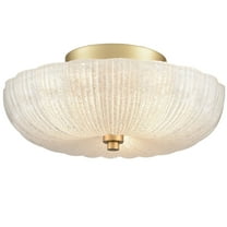 Claxy 3-Light Gold Flush Mount Light with Bowl Sand Glass Shade
