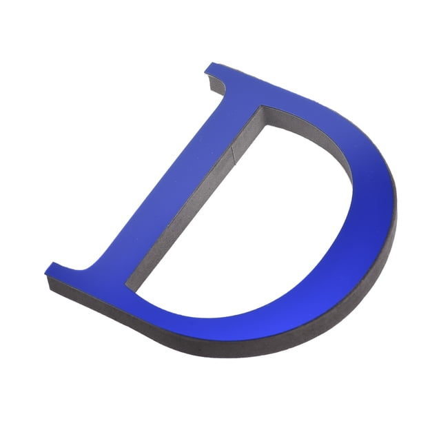 Unique Bargains 3D Acrylic Alphabet Mirror Wall Stickers Letter D Self-Adhesive Home Decor Letter Sign Art Sticker Decal Blue
