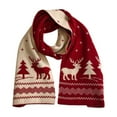 thumbnail image 2 of Unisex Christmas Reindeer Snowflake Scarf Fall Winter Warm Knit Long Scarf Large Scarves Gifts, 2 of 3
