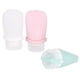 thumbnail image 1 of Botellas de viaje de silicona XCF paquete de 3 90 ml juego de botellas a prueba de fugas rosa claro menta transparente, 1 of 4