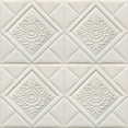 thumbnail image 1 of Dundee Deco Peel and Stick 3D Self Adhesive Foam Wallpaper - Off White Stylized Flowers in Diamonds, 2.3 ft x 2.3 ft, 1 of 3