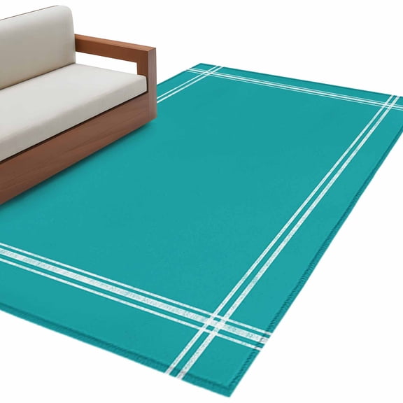 Pure Teal Green Large Area Rugs for Bedroom Living Room, Soft Non Slip Carpet Bedside Rug, Simple Solid Color Rectangular Floor Cover Kitchen Accent Rug 3'x5' for Dining Room/Office