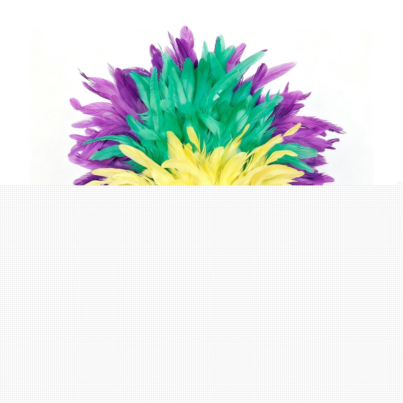 thumbnail image 1 of Tocado de plumas para disfraz, máscara de plumas, tocado decorativo para cosplay Verde Amarillo, 1 of 9