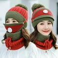 thumbnail image 3 of Women Winter Hat Set of 3, Warm Knit Beanie Hat Scarf Mask Set with Fleece Lined Skull Caps Neck Scarves, 3 of 5