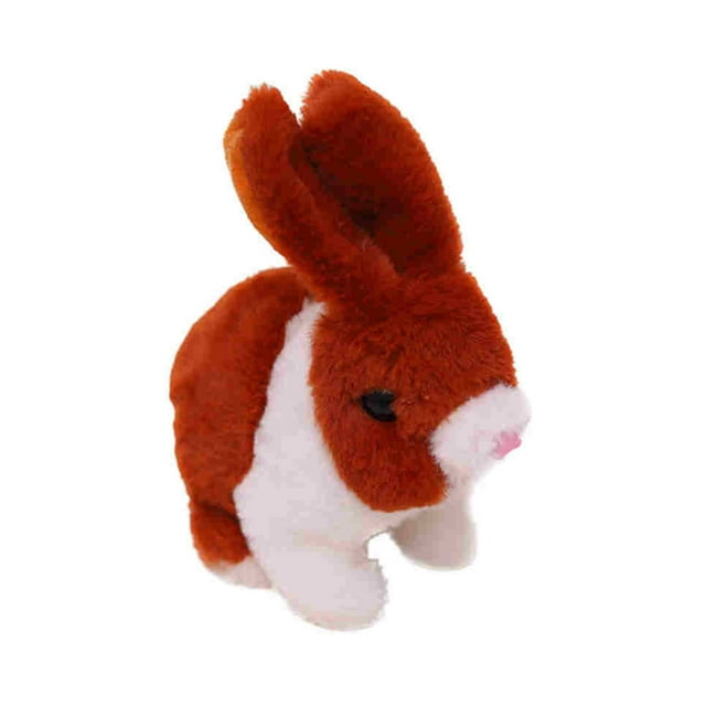 Juguete interactivo de conejito | Conejo de peluche que camina y habla | Material elástico suave | Función de Sonido y Movimiento de Cola | Requiere 2 pilas AA | Accesorio de bufanda linda | 8x6x4