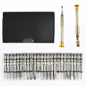 Jinsinto Tournevis 25 en 1 combinaison de vis ensemble de sacs en cuir tournevis téléphone lunettes réparation démontage jeu d'outil